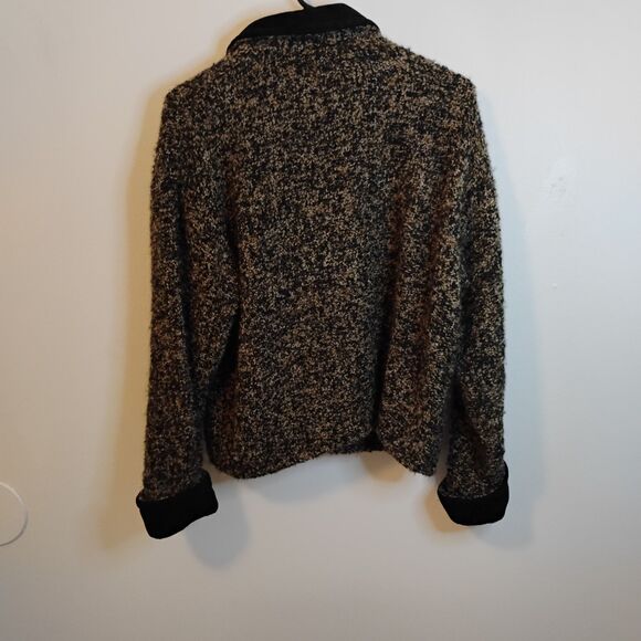 Weave of the Irish vintage retro 90% wool knit sweater jacket made in Ireland Sm - Picture 2 of 9